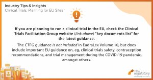 If you are planning to run a clinical trial in the EU, check the Clinical Trials Facilitation Group website (https://www.hma.eu/ctfg.html) "key documents list" for the latest guidance. The CTFG guidance is not included in EudraLex Volume 10, but does include important EU guidance on, eg, clinical trials safety, contraception recommendations, and trial management during the COVID-19 pandemic, amongst others.
